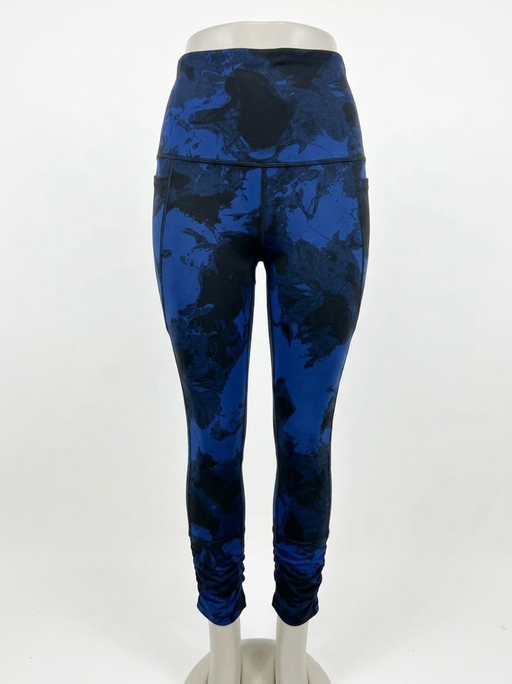 Women’s High-Waist Blue Marble Print Jeans